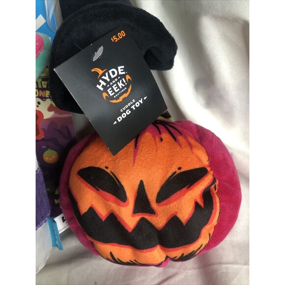 2 Dog Toys-BARK Halloween Boogie Man & Pumpkin Plush Squeak Toy NEW!! - Picture 2 of 6